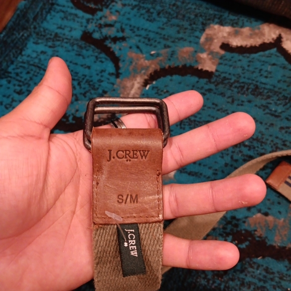 J.Crew Casual Canvas Belt with Brown Leather Accent size S - Picture 3 of 3